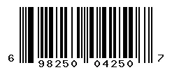 UPC barcode 698250042507