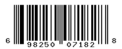 UPC barcode 698250071828