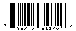 UPC barcode number 698775611707