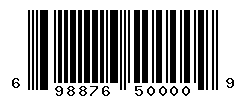 UPC barcode number 698876500009