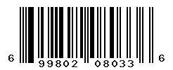 UPC barcode number 699802080336