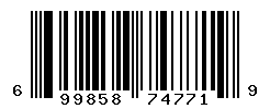 UPC barcode number 699858747719
