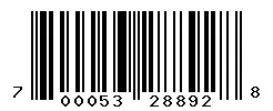UPC barcode number 700053288928 lookup