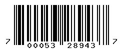UPC barcode number 700053289437