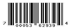 UPC barcode number 700053629394