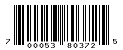 UPC barcode number 700053803725