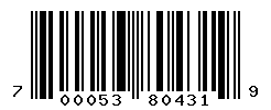 UPC barcode number 700053804319