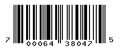 UPC barcode number 700064380475