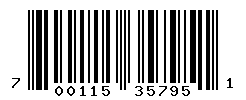 UPC barcode number 700115357951