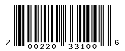 UPC barcode number 700220331006