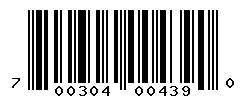 UPC barcode number 700304004390