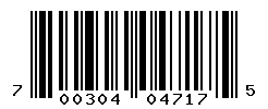 UPC barcode number 700304047175