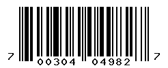 UPC barcode number 700304049827