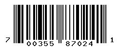 UPC barcode number 700355870241