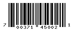 UPC barcode number 700371450021