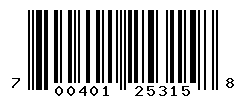 UPC barcode number 700401253158