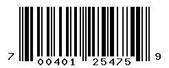 UPC barcode number 700401254759