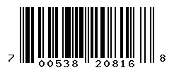 UPC barcode number 700538208168