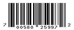 UPC barcode number 700580259972