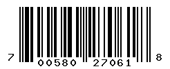 UPC barcode number 700580270618