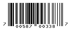 UPC barcode number 700587003387