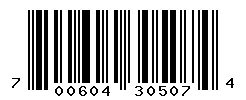 UPC barcode number 700604305074