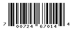 UPC barcode number 700724670144