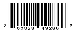 UPC barcode number 700828492666