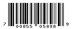 UPC barcode number 700855058989