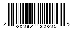 UPC barcode number 700867220855