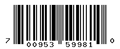 UPC barcode number 700953599810
