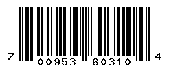 UPC barcode number 700953603104