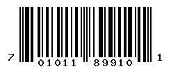 UPC barcode number 701011899101