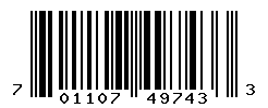 UPC barcode number 701107497433