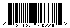 UPC barcode number 701107497785