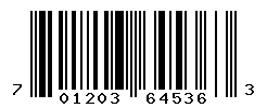 UPC barcode number 701203645363