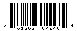 UPC barcode 701203649484