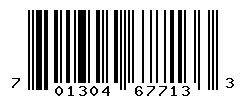 UPC barcode number 701304677133