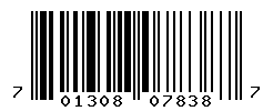 UPC barcode number 701308078387