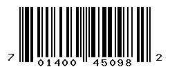 UPC barcode number 701400450982