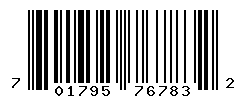 UPC barcode number 701795767832