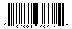 UPC barcode number 702004707724