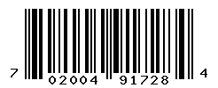 UPC barcode number 702004917284