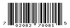 UPC barcode number 702082700815