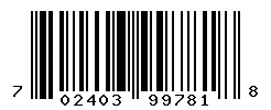 UPC 702403997818 barcode image