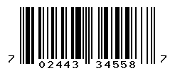 UPC barcode number 702443345587