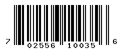 UPC barcode number 702556100356