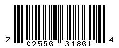 UPC barcode number 702556318614