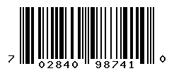 UPC barcode number 702840987410