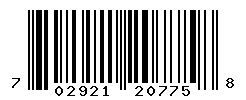 UPC barcode number 702921207758